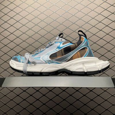 Balenciaga 3XL Retro Dad Shoes Black Sole Brown and Black Check Pattern Upper Sports Shoes